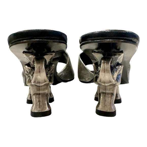 Vintage Ramon Tenza metallic  elephant heel mules new never worn 7.5 - Picture 7 of 9